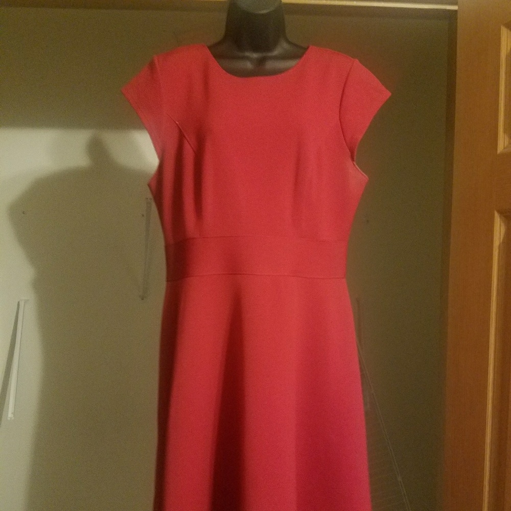 Red mid length dress